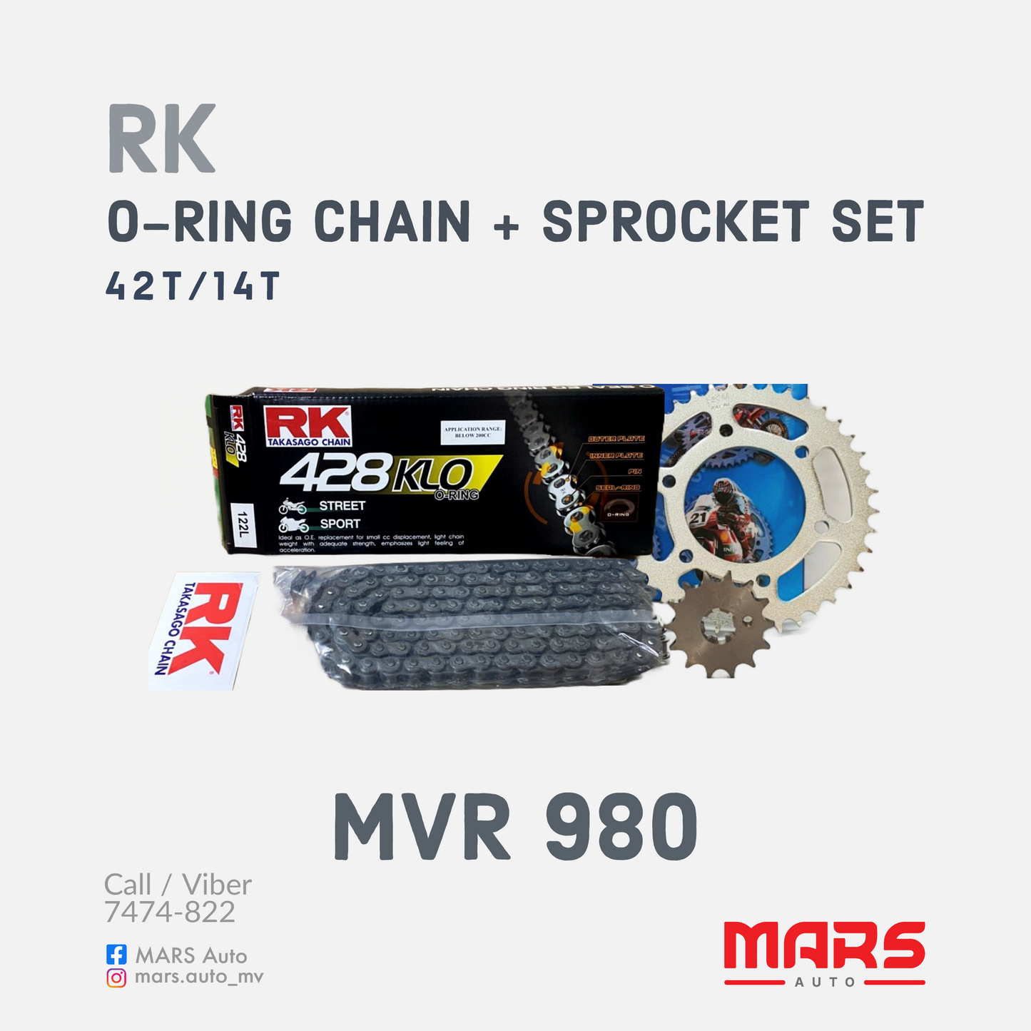 RK O-Ring Chain + Sprocket Set