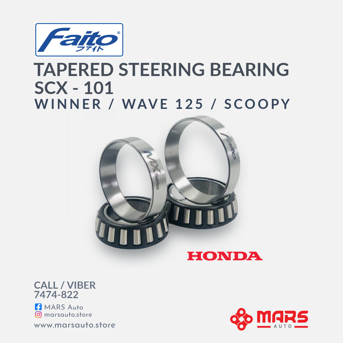 Faito Tapered Steering Bearing (Cone) - Honda Set